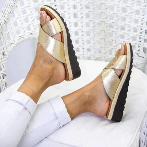 Sandały Damskie Celia – Ortopedyczne Letnie Sandały z Piankową Wkładką Memory Foam i Oddychającą Bawełną