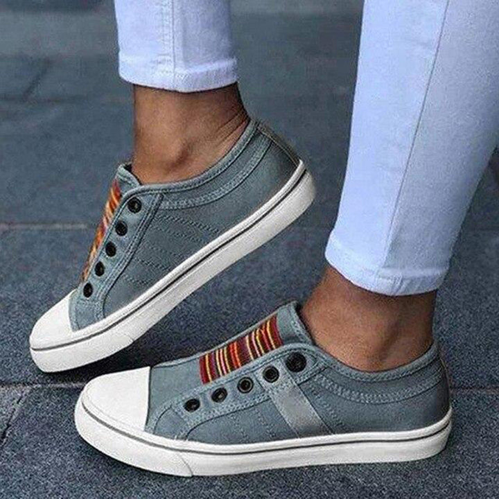 Buty Nerissa Damskie Wsuwane – Sneakersy w kolorowe paski z wygodną podeszwą