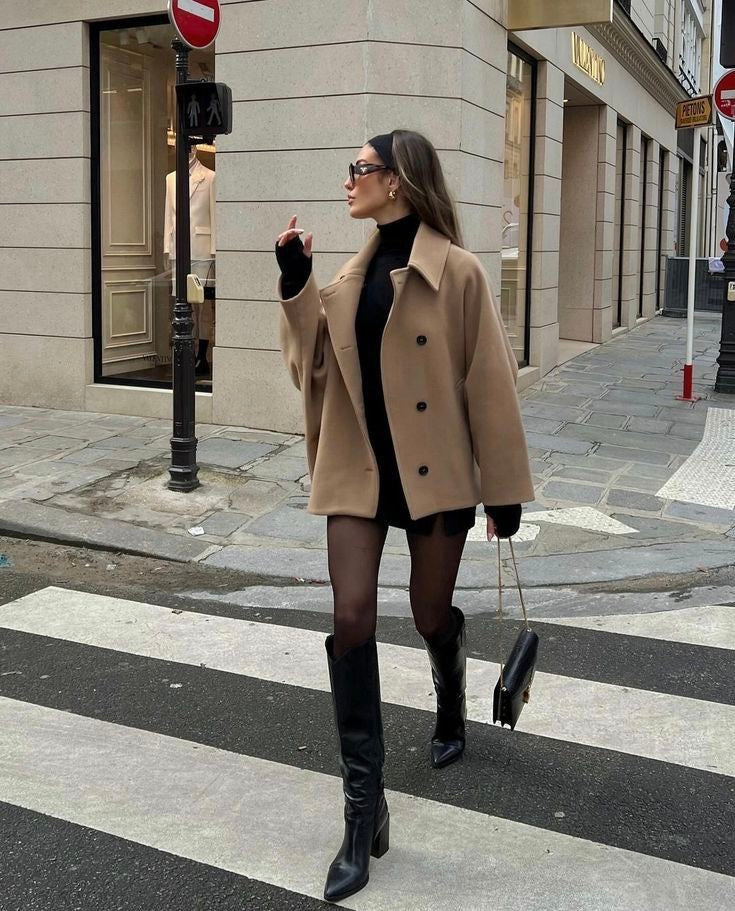 Amélie Płaszcz Damski Oversize – Elegancki Płaszcz z Miękkiej Wełny & Modny na Zimę