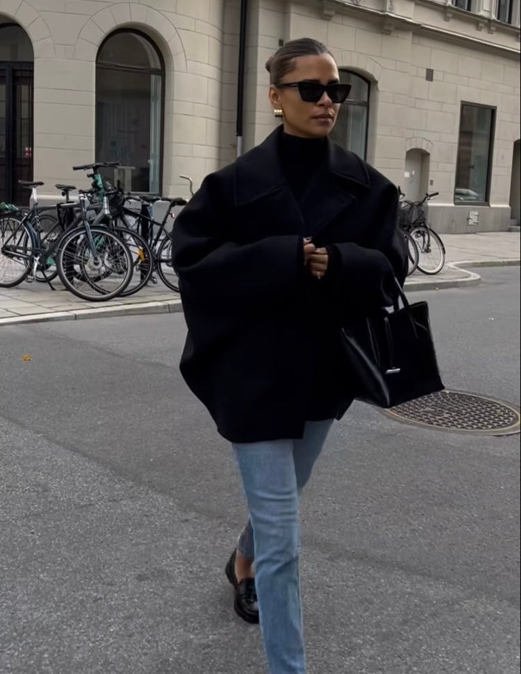 Amélie Płaszcz Damski Oversize – Elegancki Płaszcz z Miękkiej Wełny & Modny na Zimę