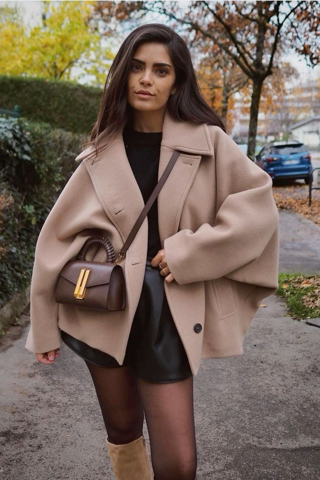 Amélie Płaszcz Damski Oversize – Elegancki Płaszcz z Miękkiej Wełny & Modny na Zimę
