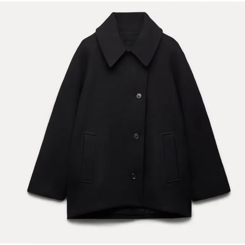 Amélie Płaszcz Damski Oversize – Elegancki Płaszcz z Miękkiej Wełny & Modny na Zimę