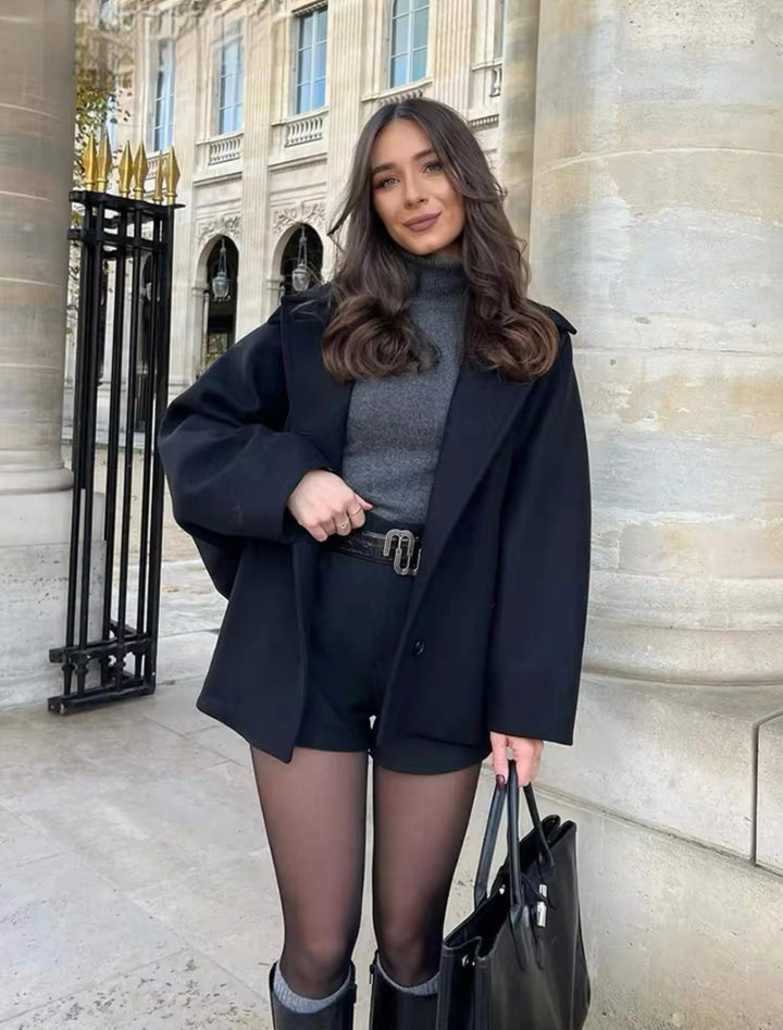 Amélie Płaszcz Damski Oversize – Elegancki Płaszcz z Miękkiej Wełny & Modny na Zimę