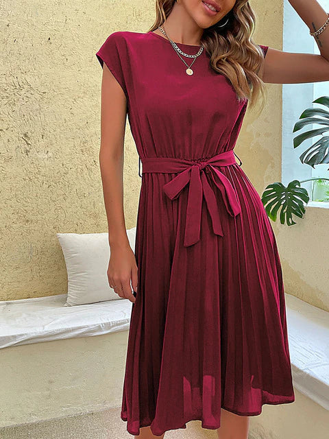 Myla Plisowana Sukienka Damska – Lekka Letnia Sukienka na Ramiączkach ze Zwiewnym Krojem i Eleganckimi Detalami