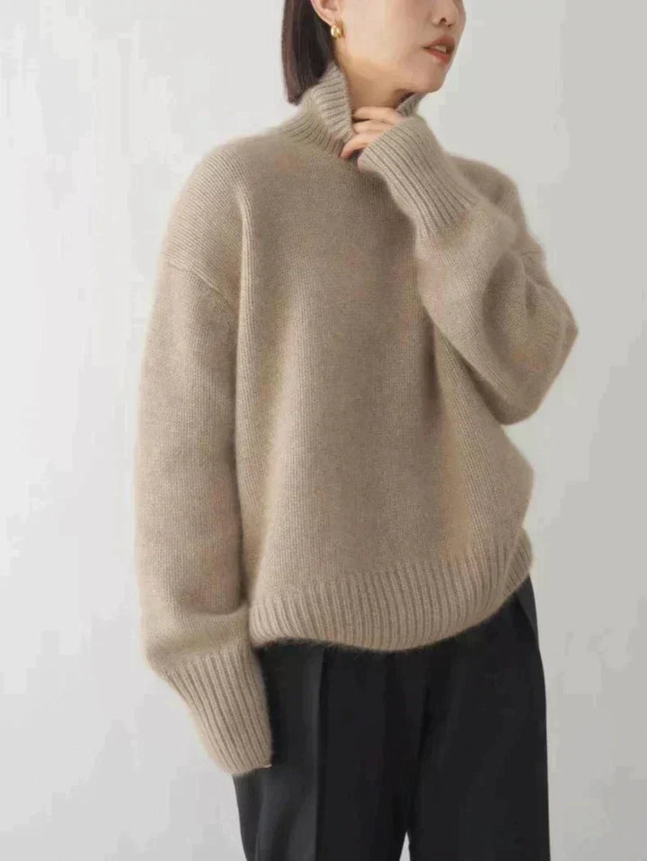 Seraphina Sweter Damski – Prążkowany i Wygodny Golf, Elegancki Styl na Zimę