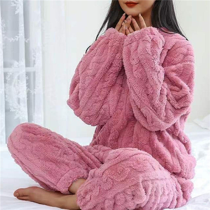 Quinn Damski Zestaw Piżamowy – Miękki Flauszowy Komplet Domowy o Stylowym Designie i Wygodnym Kroju