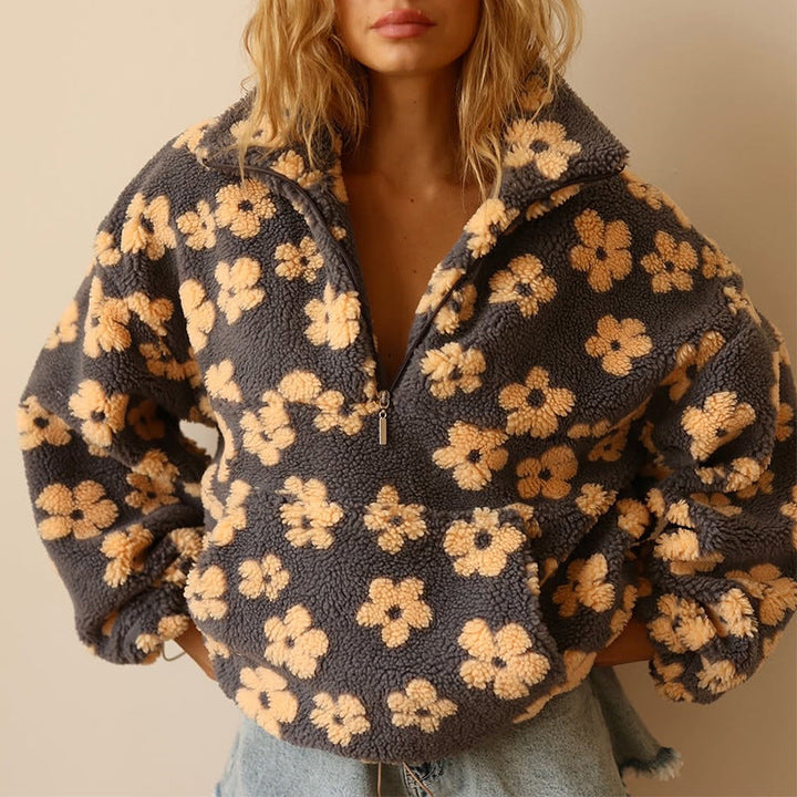 Daisy | Miękki, Przesadzony Hoodie z Długim Rękawem