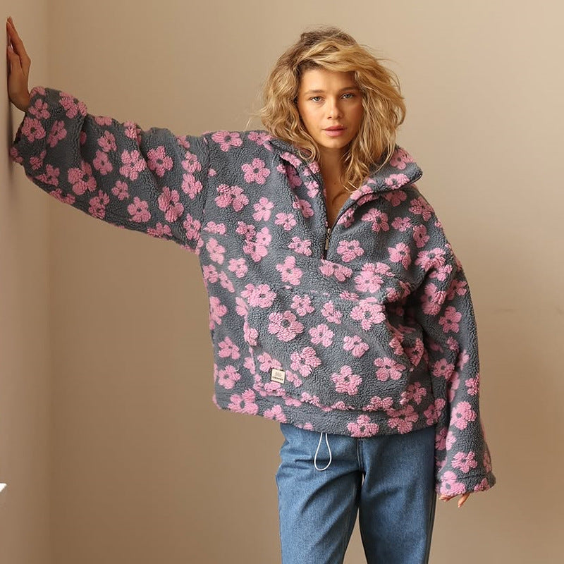 Daisy | Miękki, Przesadzony Hoodie z Długim Rękawem