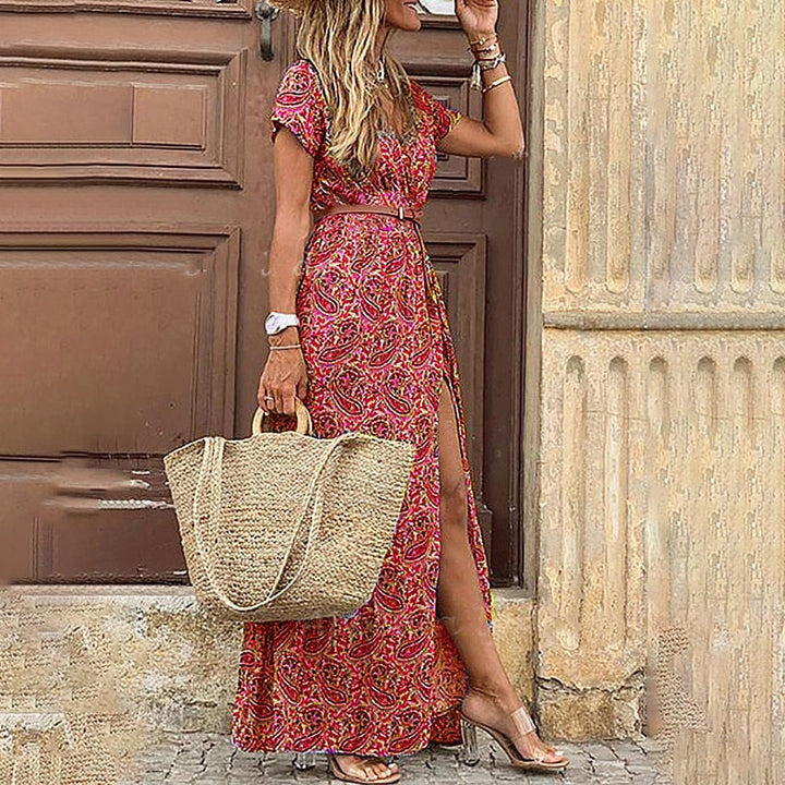 Rosalie Sukienka Boho Damska – Zwiewna Letnia Maxi Sukienka z Luźnym Krojem i Boho Wzorem