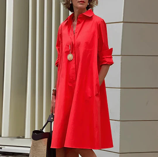 Sukienka koszulowa damska Jasmine – Elegancka sukienka koszulowa o wygodnym kroju i stylowym designie
