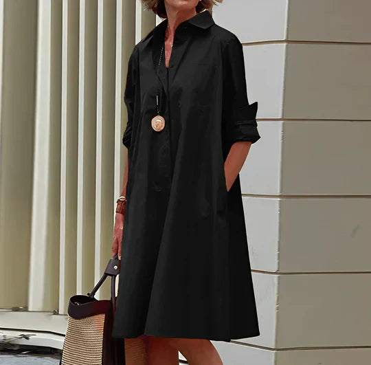Sukienka koszulowa damska Jasmine – Elegancka sukienka koszulowa o wygodnym kroju i stylowym designie