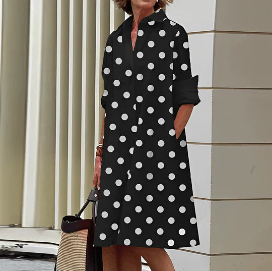 Sukienka koszulowa damska Jasmine – Elegancka sukienka koszulowa o wygodnym kroju i stylowym designie