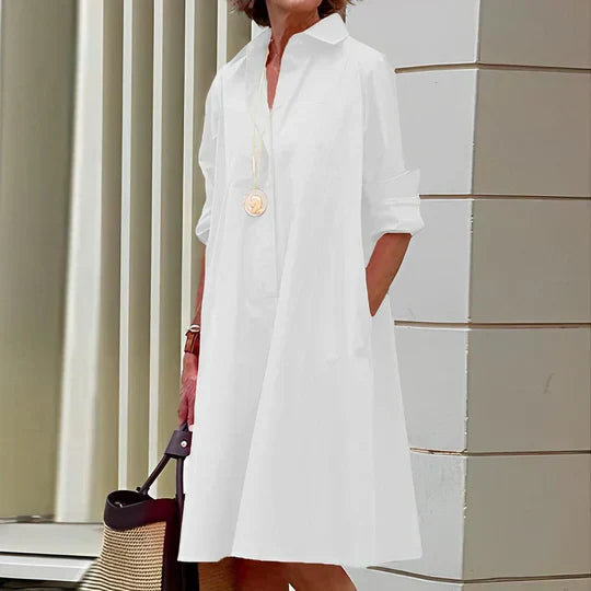 Sukienka koszulowa damska Jasmine – Elegancka sukienka koszulowa o wygodnym kroju i stylowym designie