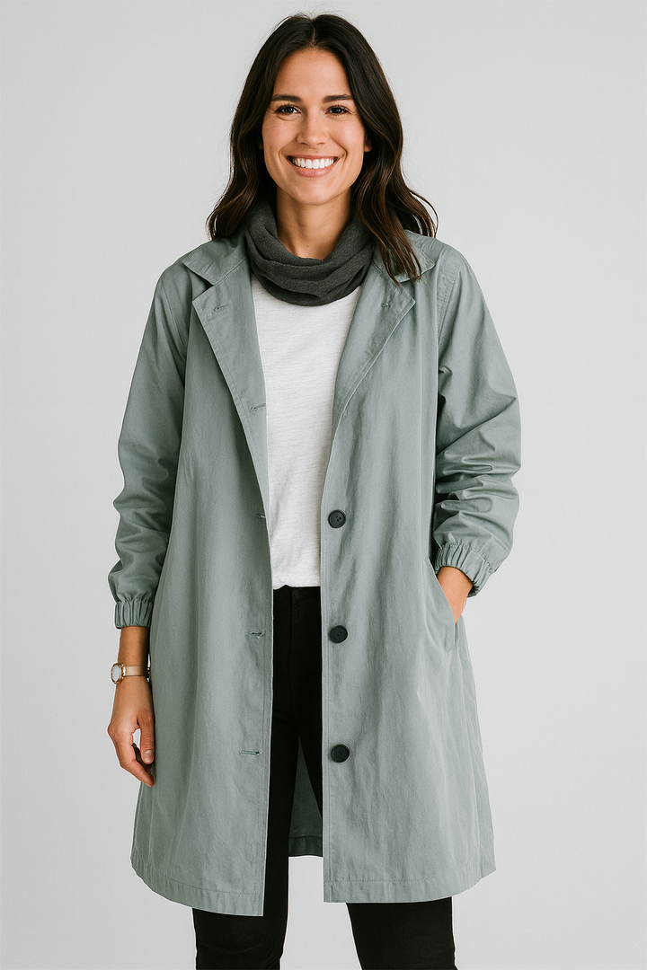 Nerida | Klasyczny Długi Wodoodporny Trench Coat