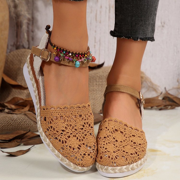 Bailey Espadryle Damskie – Letnie Boho Buty z Szydełkowanymi Detalami i Naturalnym Wyglądem
