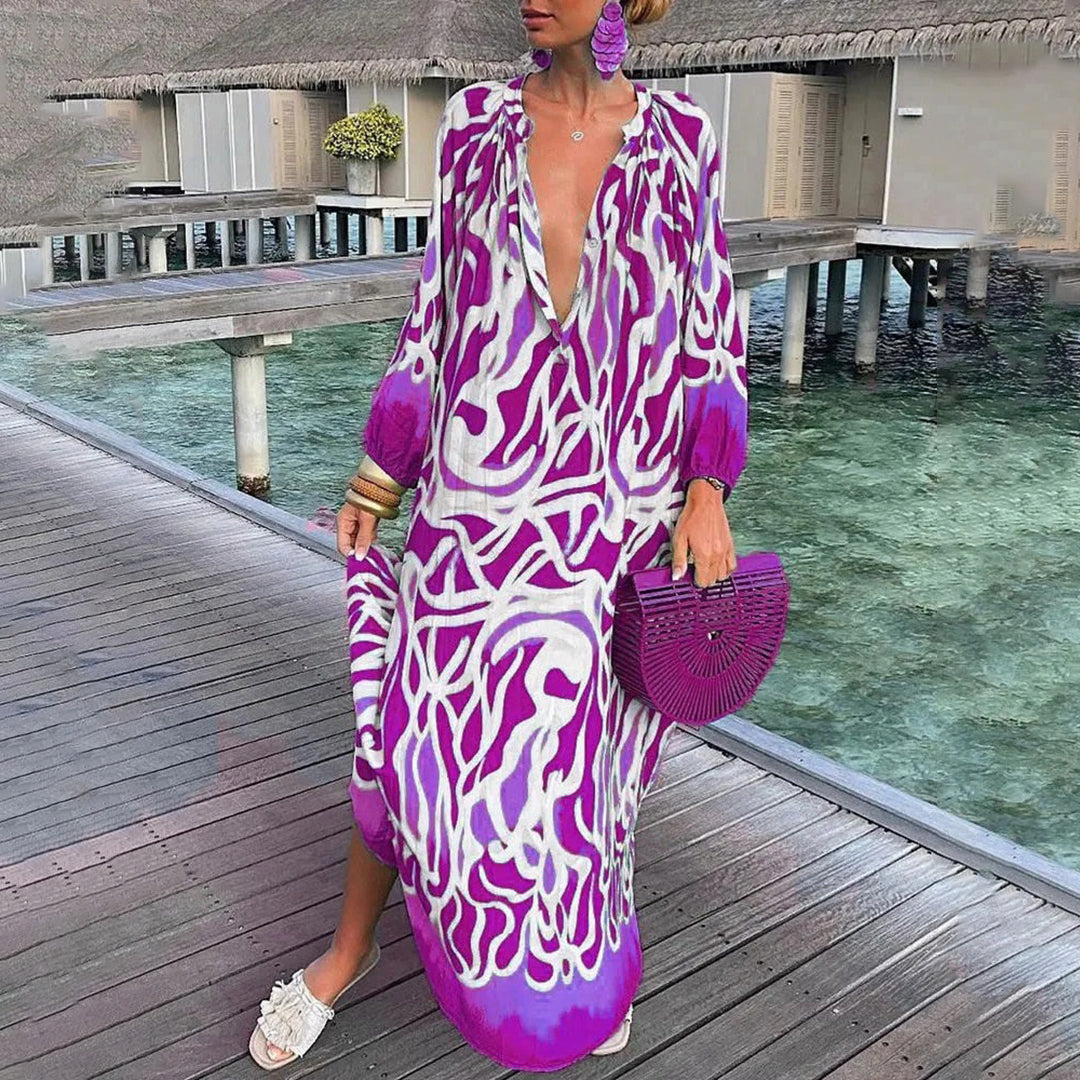 Paulette Sukienka Długa Damska – Lekki Styl Boho Maxi Idealny na Plażę i Lato