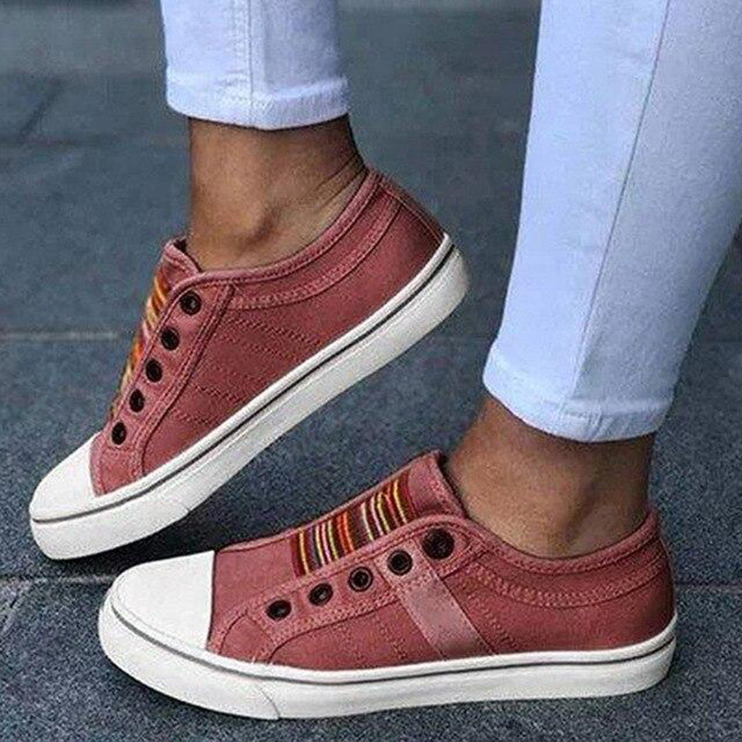 Buty Nerissa Damskie Wsuwane – Sneakersy w kolorowe paski z wygodną podeszwą