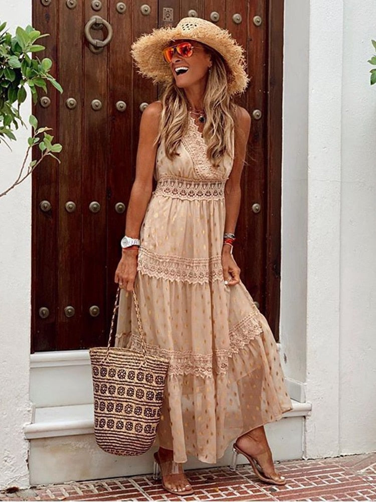 Ingrid Damska Sukienka Boho – Lekki Styl Ibiza z Eleganckim Krojem na Letnie Dni