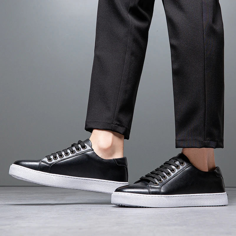 David Męskie Sneakersy Skórzane – Eleganckie Buty z Naturalnej Skóry z Wygodną Podeszwą i Ponadczasowym Designem