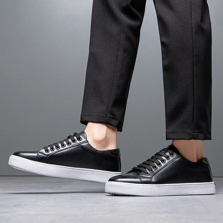 David Męskie Sneakersy Skórzane – Eleganckie Buty z Naturalnej Skóry z Wygodną Podeszwą i Ponadczasowym Designem