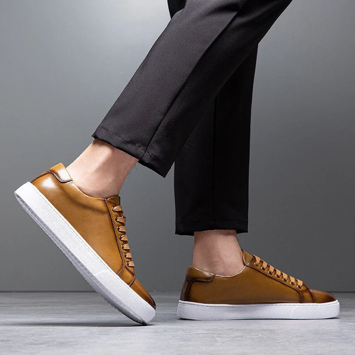 David Męskie Sneakersy Skórzane – Eleganckie Buty z Naturalnej Skóry z Wygodną Podeszwą i Ponadczasowym Designem