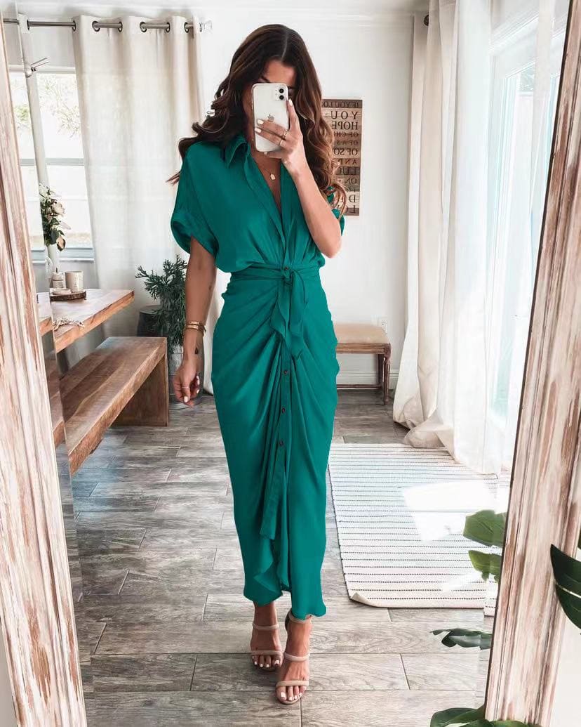 Sukienka Wieczorowa Damska Julia – Elegancka Sukienka Maxi z Przewiewnego Poliestru i Modnymi Detalami