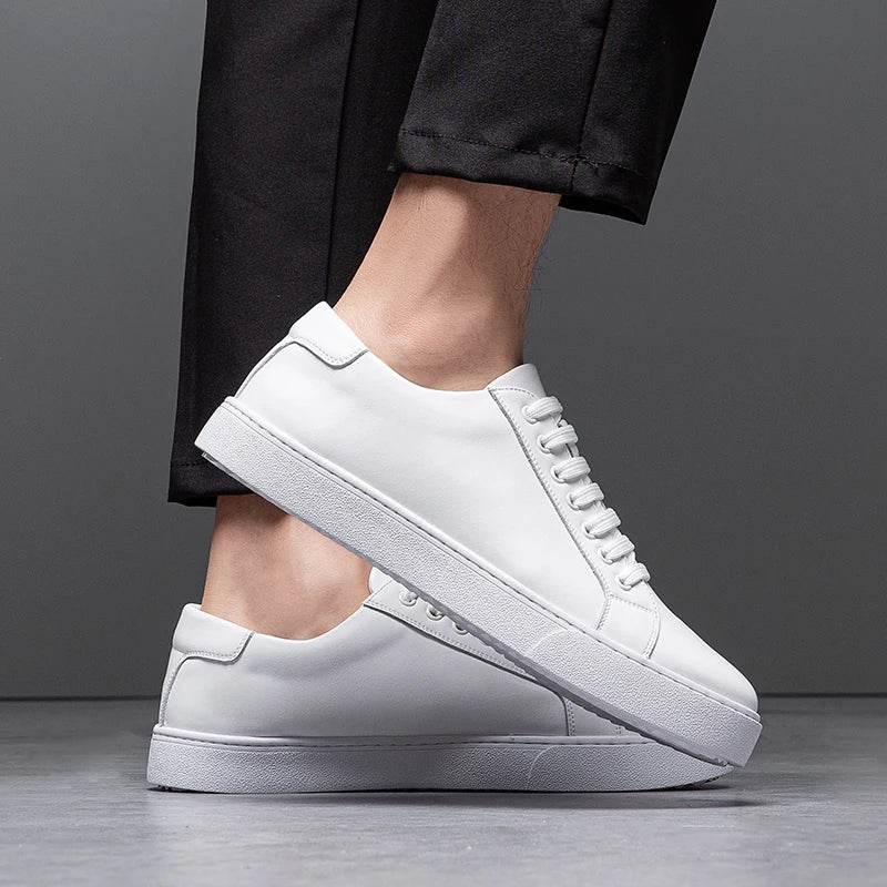 David Męskie Sneakersy Skórzane – Eleganckie Buty z Naturalnej Skóry z Wygodną Podeszwą i Ponadczasowym Designem