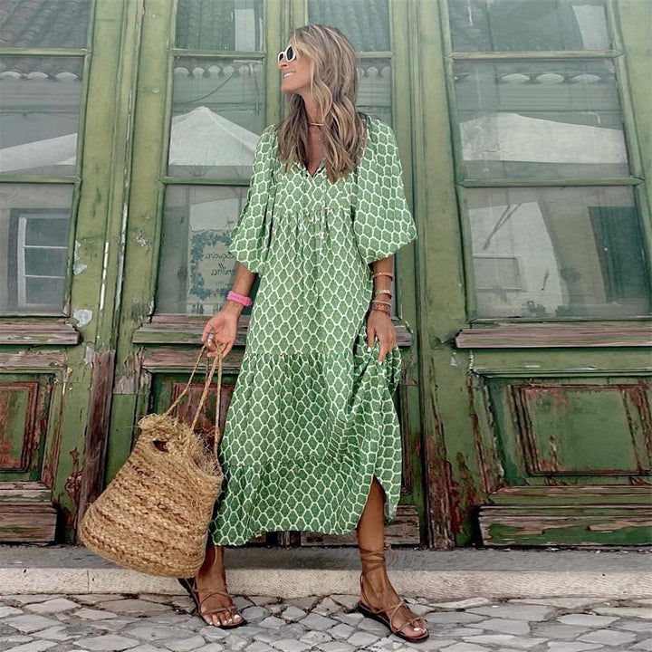 Fenna Długa Sukienka Damska – Modna Sukienka z Wygodnym Krojem i Eleganckim Designem