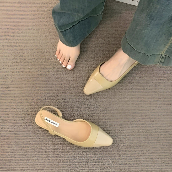 Camille Baleriny Damskie – Eleganckie Buty z Szpiczastym Noskiem i Wygodnym Kwadratowym Obcasem