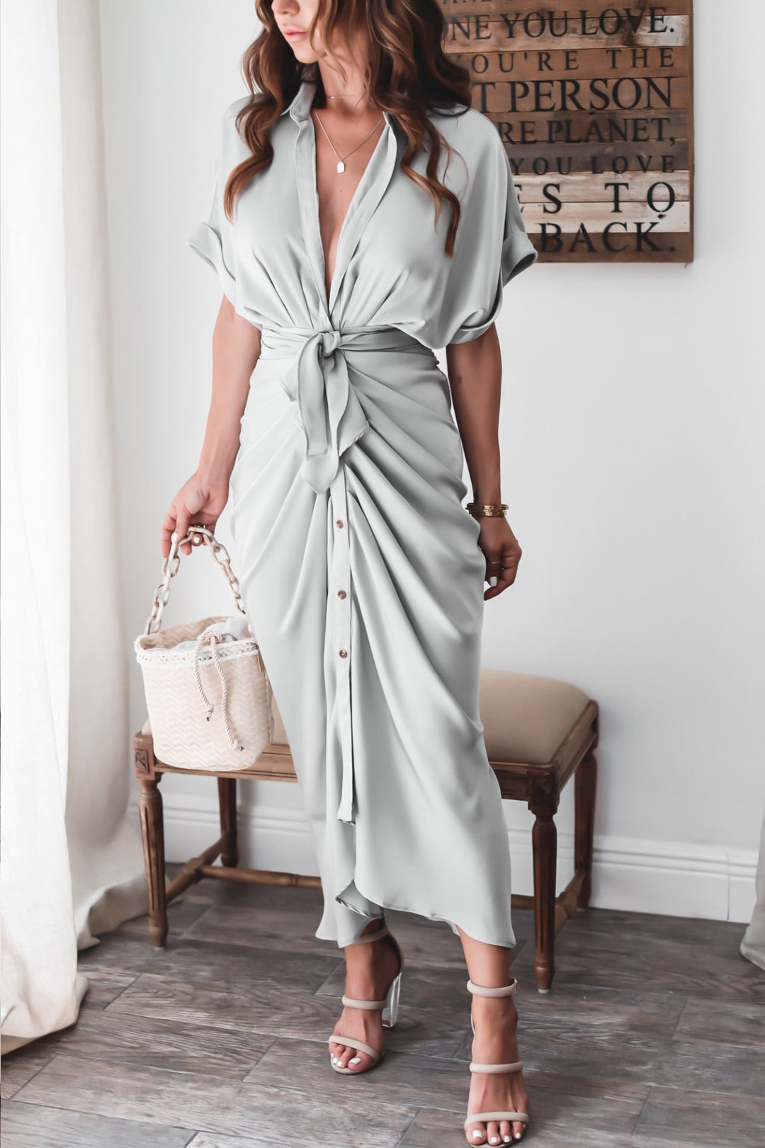 Sukienka Wieczorowa Damska Julia – Elegancka Sukienka Maxi z Przewiewnego Poliestru i Modnymi Detalami