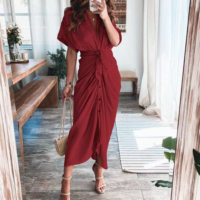 Sukienka Wieczorowa Damska Julia – Elegancka Sukienka Maxi z Przewiewnego Poliestru i Modnymi Detalami