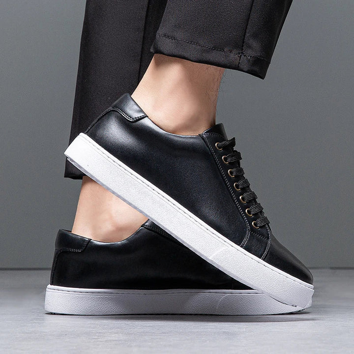 David Męskie Sneakersy Skórzane – Eleganckie Buty z Naturalnej Skóry z Wygodną Podeszwą i Ponadczasowym Designem