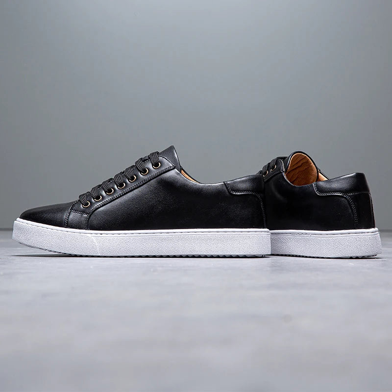 David Męskie Sneakersy Skórzane – Eleganckie Buty z Naturalnej Skóry z Wygodną Podeszwą i Ponadczasowym Designem