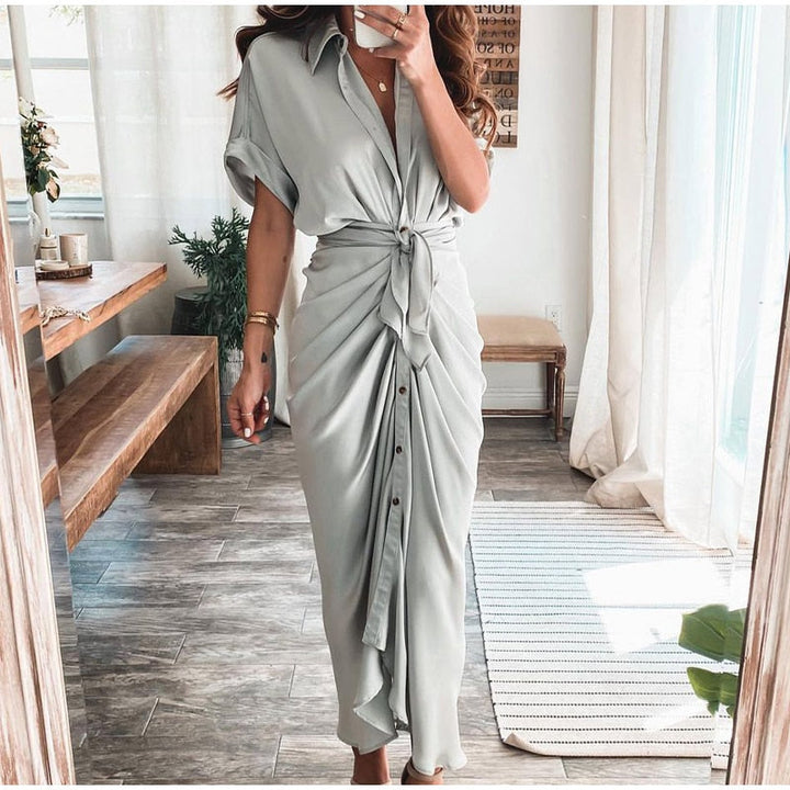 Sukienka Wieczorowa Damska Julia – Elegancka Sukienka Maxi z Przewiewnego Poliestru i Modnymi Detalami