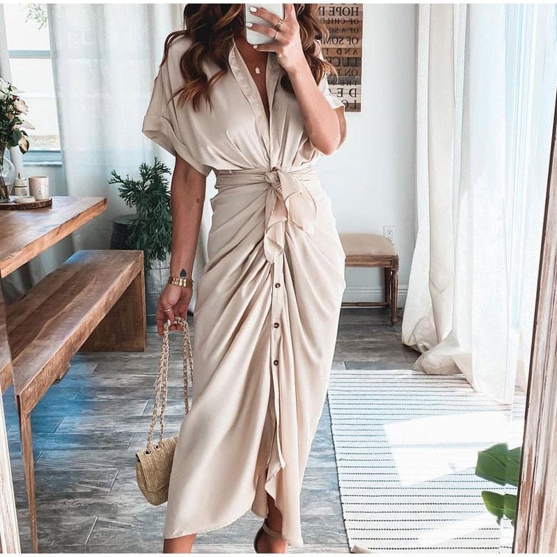 Sukienka Wieczorowa Damska Julia – Elegancka Sukienka Maxi z Przewiewnego Poliestru i Modnymi Detalami