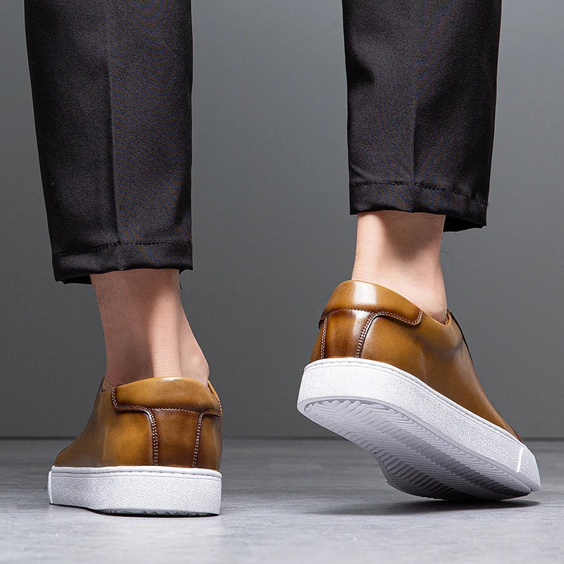 David Męskie Sneakersy Skórzane – Eleganckie Buty z Naturalnej Skóry z Wygodną Podeszwą i Ponadczasowym Designem