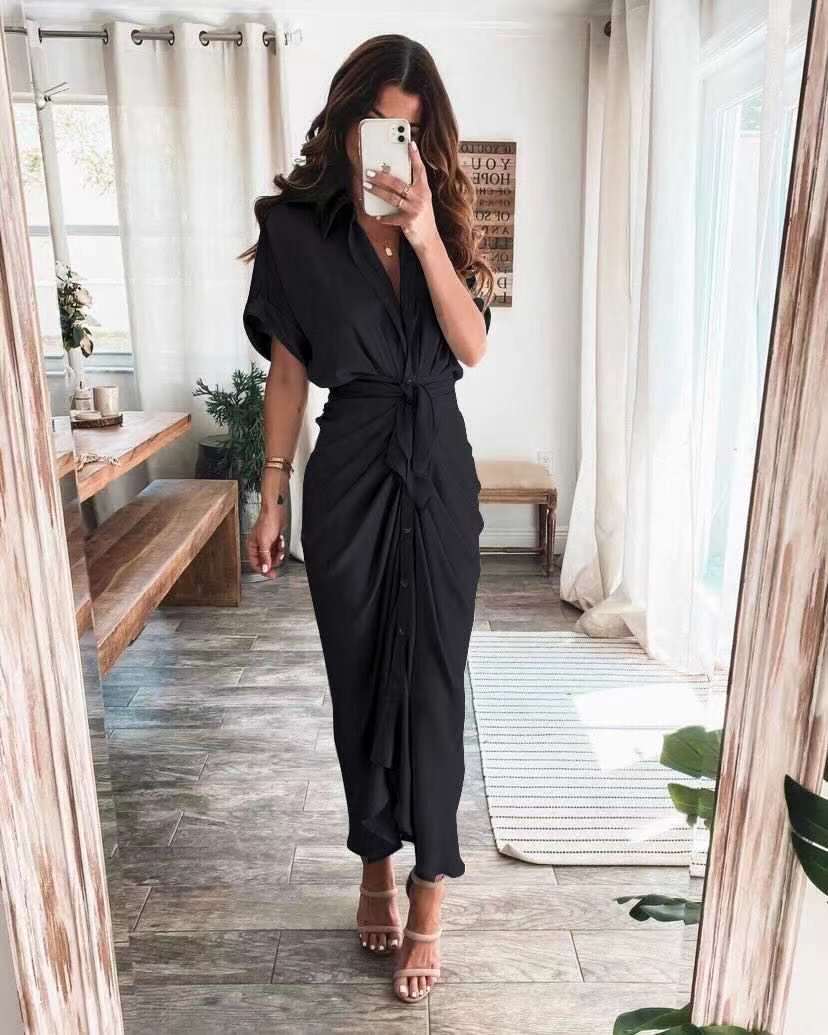 Sukienka Wieczorowa Damska Julia – Elegancka Sukienka Maxi z Przewiewnego Poliestru i Modnymi Detalami