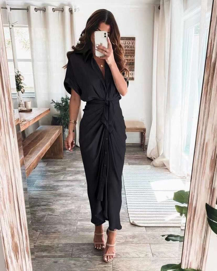 Sukienka Wieczorowa Damska Julia – Elegancka Sukienka Maxi z Przewiewnego Poliestru i Modnymi Detalami