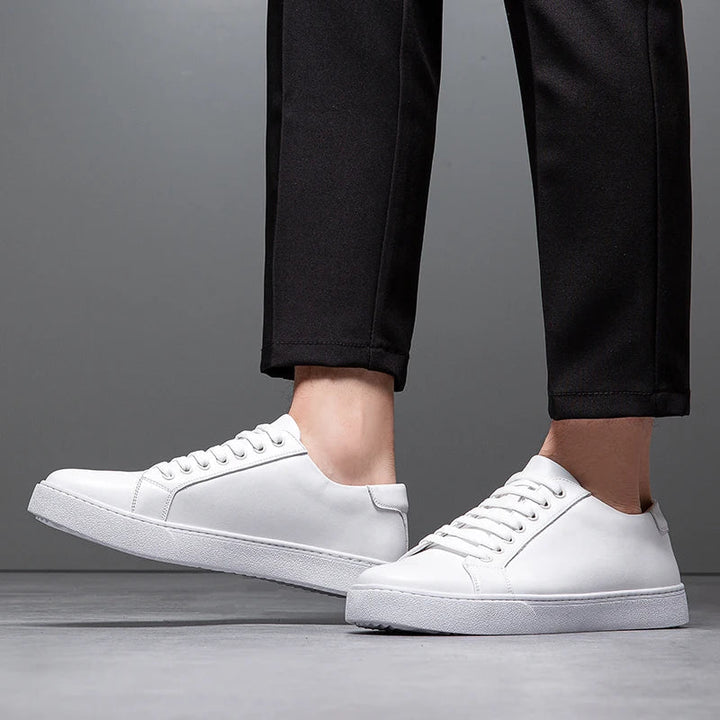 David Męskie Sneakersy Skórzane – Eleganckie Buty z Naturalnej Skóry z Wygodną Podeszwą i Ponadczasowym Designem