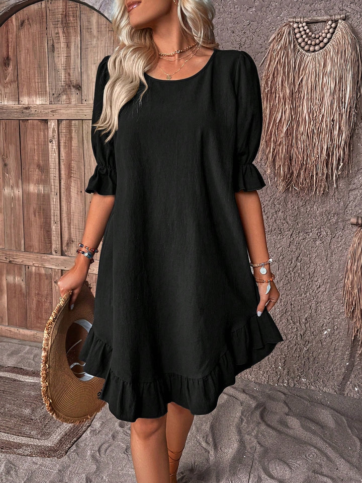 Crisha Sukienka Damska Midi – Zwiewna Sukienka z Falbanami w Stylu Casual na Lato