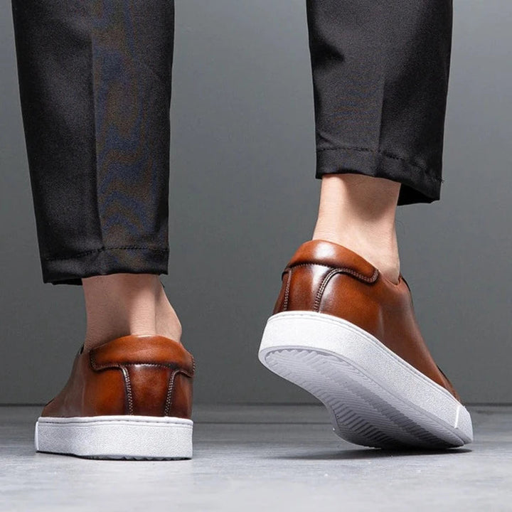 David Męskie Sneakersy Skórzane – Eleganckie Buty z Naturalnej Skóry z Wygodną Podeszwą i Ponadczasowym Designem