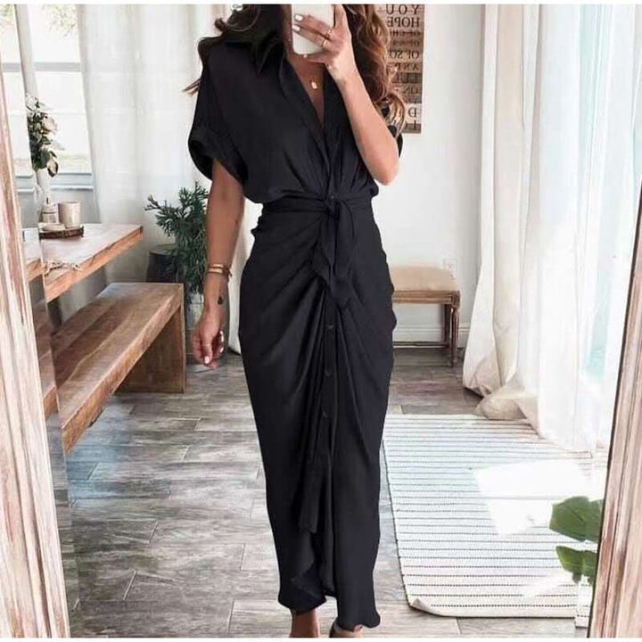 Sukienka Wieczorowa Damska Julia – Elegancka Sukienka Maxi z Przewiewnego Poliestru i Modnymi Detalami