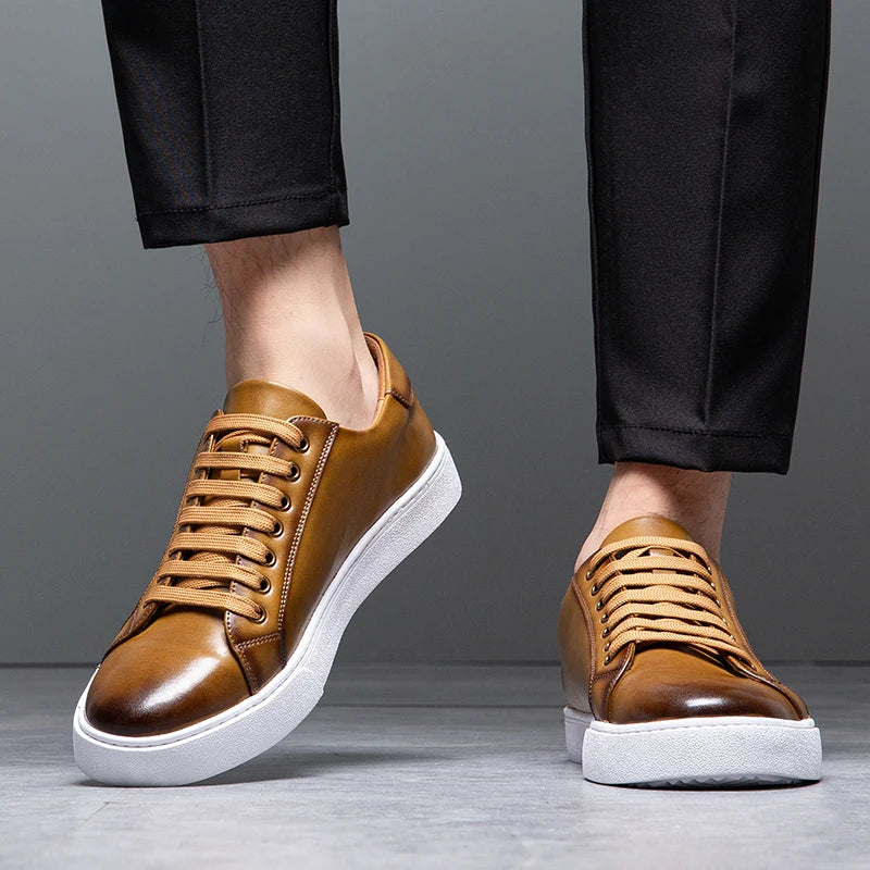 David Męskie Sneakersy Skórzane – Eleganckie Buty z Naturalnej Skóry z Wygodną Podeszwą i Ponadczasowym Designem