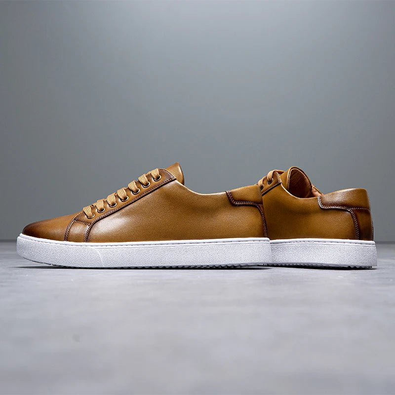 David Męskie Sneakersy Skórzane – Eleganckie Buty z Naturalnej Skóry z Wygodną Podeszwą i Ponadczasowym Designem