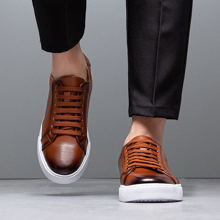 David Męskie Sneakersy Skórzane – Eleganckie Buty z Naturalnej Skóry z Wygodną Podeszwą i Ponadczasowym Designem