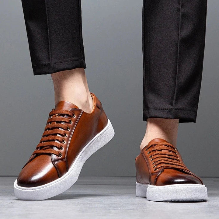 David Męskie Sneakersy Skórzane – Eleganckie Buty z Naturalnej Skóry z Wygodną Podeszwą i Ponadczasowym Designem