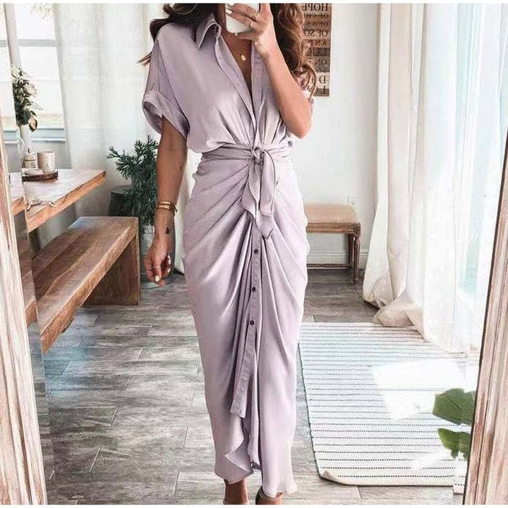 Sukienka Wieczorowa Damska Julia – Elegancka Sukienka Maxi z Przewiewnego Poliestru i Modnymi Detalami