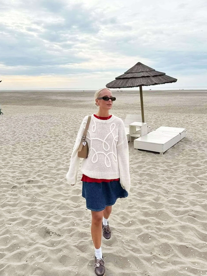Aveline Damski Sweter – Ciepła i Stylowa Wełniana Mieszanka z Ponadczasowym Designem na Chłodne Dni
