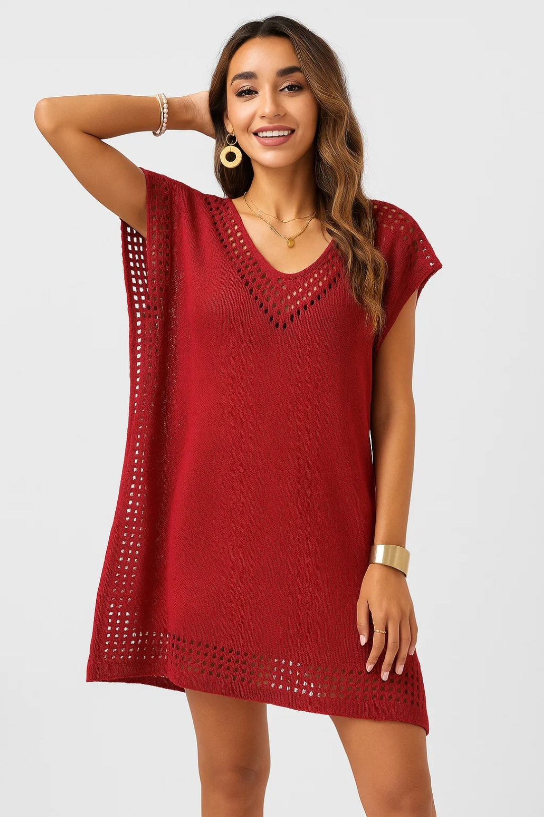 Laney Tunika Plażowa – Lekki Ażurowy Design i Styl Casual
