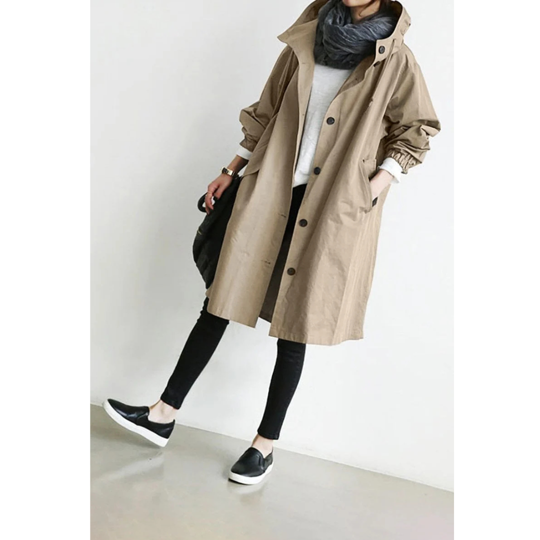 Nerida | Klasyczny Długi Wodoodporny Trench Coat